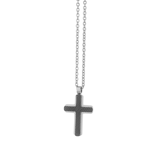 Men's Necklace Cross AD-KD246B Visetti Steel 316L